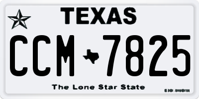 TX license plate CCM7825