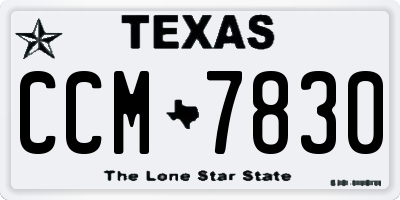 TX license plate CCM7830
