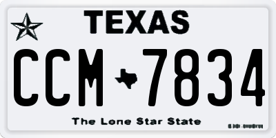 TX license plate CCM7834