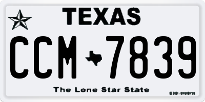 TX license plate CCM7839