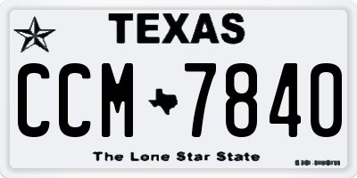 TX license plate CCM7840