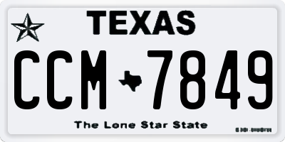 TX license plate CCM7849