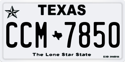 TX license plate CCM7850