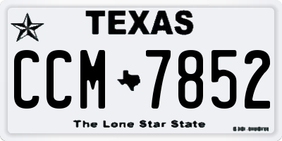 TX license plate CCM7852