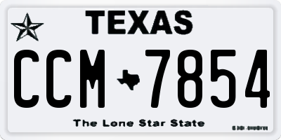 TX license plate CCM7854
