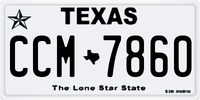 TX license plate CCM7860