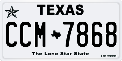 TX license plate CCM7868