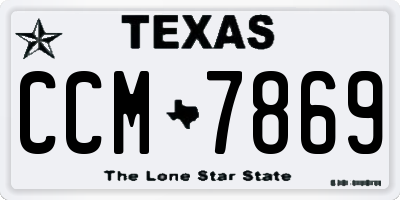 TX license plate CCM7869