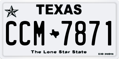 TX license plate CCM7871