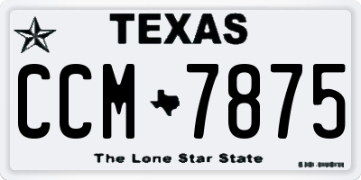 TX license plate CCM7875