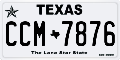 TX license plate CCM7876