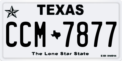 TX license plate CCM7877