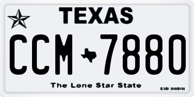 TX license plate CCM7880
