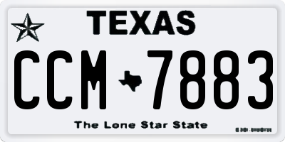 TX license plate CCM7883