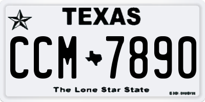 TX license plate CCM7890