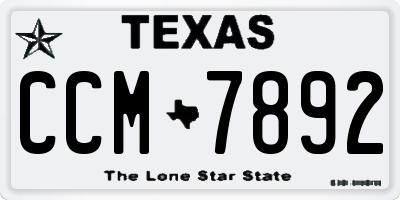 TX license plate CCM7892