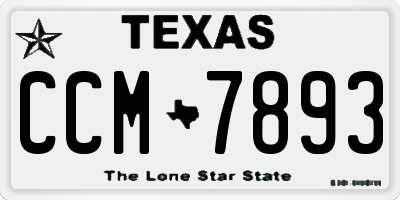 TX license plate CCM7893