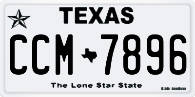 TX license plate CCM7896