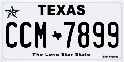 TX license plate CCM7899