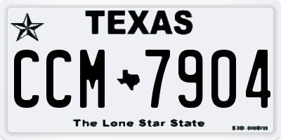 TX license plate CCM7904