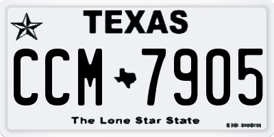 TX license plate CCM7905