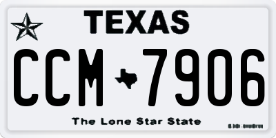 TX license plate CCM7906
