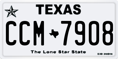 TX license plate CCM7908