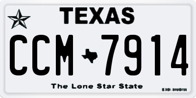 TX license plate CCM7914