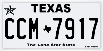 TX license plate CCM7917