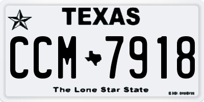TX license plate CCM7918