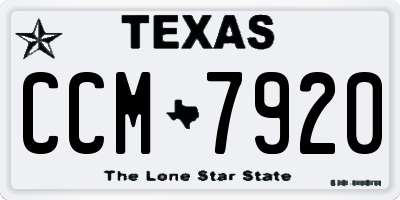 TX license plate CCM7920