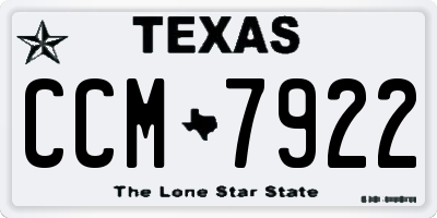 TX license plate CCM7922