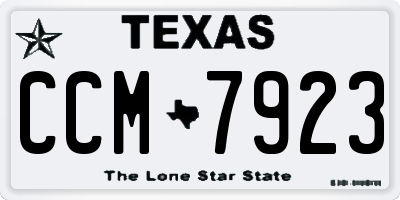 TX license plate CCM7923