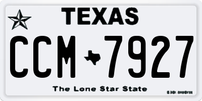 TX license plate CCM7927