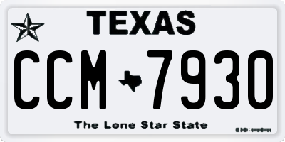 TX license plate CCM7930