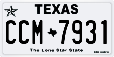 TX license plate CCM7931