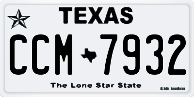 TX license plate CCM7932