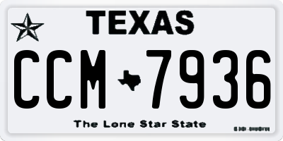 TX license plate CCM7936