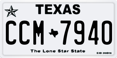 TX license plate CCM7940
