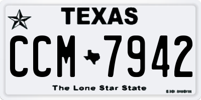 TX license plate CCM7942