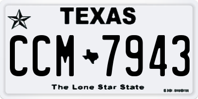 TX license plate CCM7943