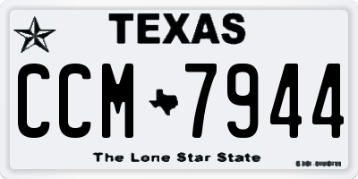 TX license plate CCM7944