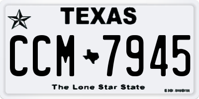 TX license plate CCM7945