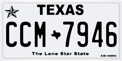 TX license plate CCM7946