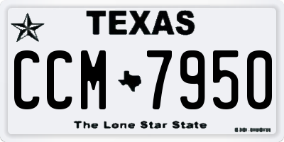 TX license plate CCM7950