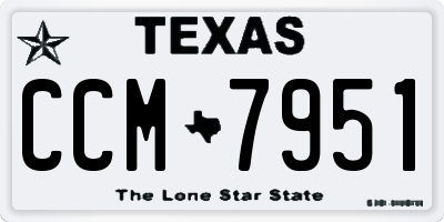 TX license plate CCM7951