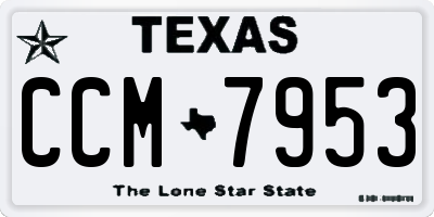 TX license plate CCM7953