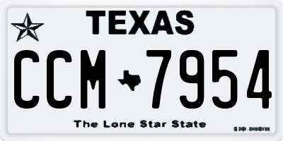 TX license plate CCM7954