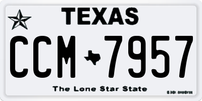 TX license plate CCM7957