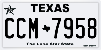 TX license plate CCM7958